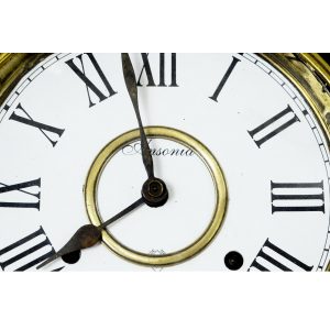 Antikcart Antique Ansonia Made in USA Bim Bam Wall Clock dial close view