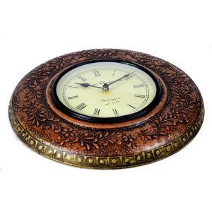Antikcart Floral Artwork Copper Finish Vintage Wall CLock bottom view
