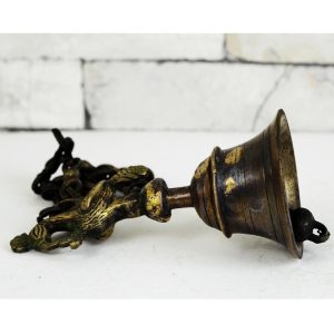 Antikcart Vintage Temple Bell with Peacock made of Brass CLOSE VIEW