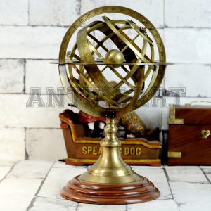 Antikcart 11 Inches Brass Armillary Sphere Desk Decor main pic
