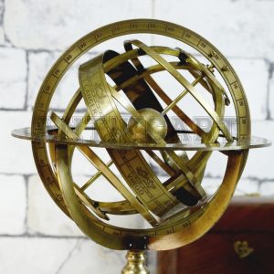 Antikcart 11 Inches Brass Armillary Sphere Desk Decor top view