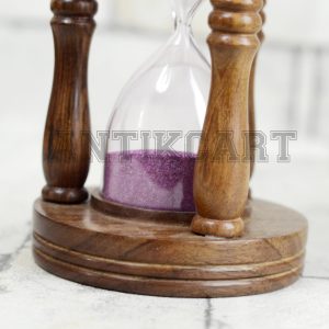 Antikcart 5 Minutes Wooden Sand Hour Glass Desk Deco base view