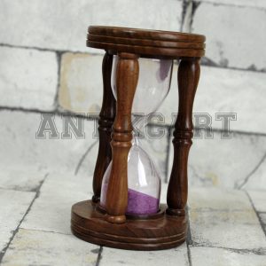 Antikcart 5 Minutes Wooden Sand Hour Glass Desk Deco side view