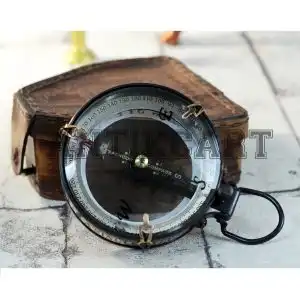 Antikcart Glass Dial Premium Compass with Leather Box