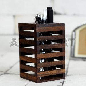Antikcart Handcrafted Sheesham Wood Pen Stand