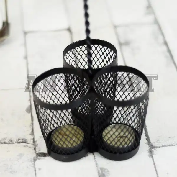 Antikcart Metal Handcrafter 3 Container Hanging Candle Holder TOP view