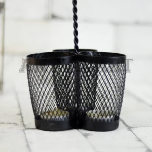 Antikcart Metal Handcrafter 3 Container Hanging Candle Holder close view