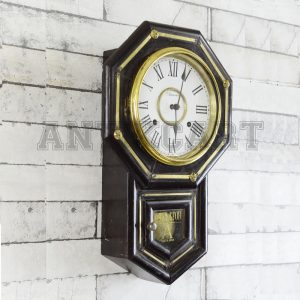 Antikcart Original Antique Winding Ansonia USA Wall Clock side view