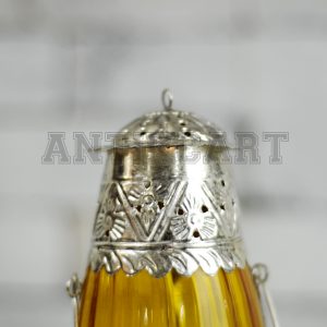 Antikcart Pair of Small Lamp Candle Holder with Silver Finish top view
