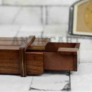 Antikcart Sheesham Wood Handcrafted Wooden Mystery Storage Box OPEN VIEW