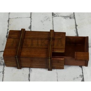 Antikcart Sheesham Wood Handcrafted Wooden Mystery Storage Box TOP VIEW
