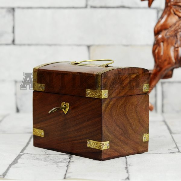 Antikcart Treasure Chest Model Coin Collection Bank SIDE VIEW