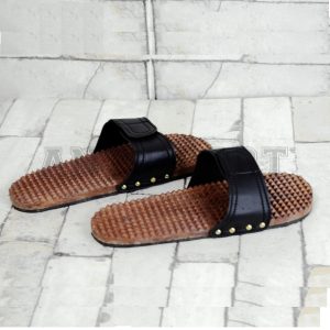 Antikcart Wooden Handcrafted Acupuncture Slippers for Good Health