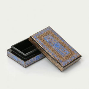 Antikcart Aqua Floral Artwork Handmade Paper Mache Gift Box