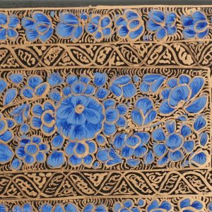Antikcart Firozi Floral Artwork Handcrafted Paper Mache Trinket Box
