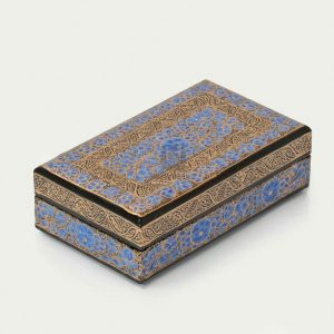 Antikcart Aqua Floral Artwork Handmade Paper Mache Gift Box