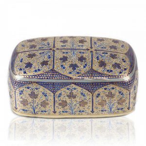Antikcart Azure Chinar Papier Mache Storage Box