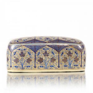 Antikcart Azure Chinar Paper Mache Storage Box