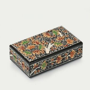 Antikcart Beautiful Floral Artwork Handmade Paper Mache Box side view