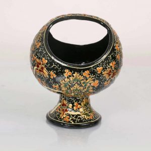 Antikcart Black Chinar Artwork Paper Mache Decor Basket