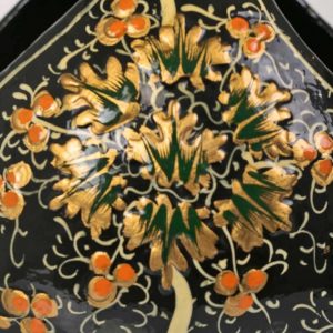 Antikcart Black Chinar Artwork Paper Mache Decor Basket
