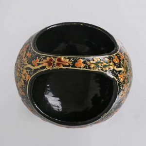 Antikcart Black Chinar Artwork Paper Mache Decor Basket