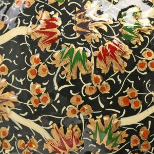 Antikcart Black Floral Handmade Artwork Paper Mache Trinket Box