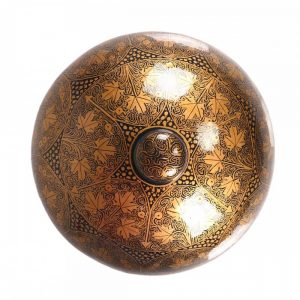 Antikcart Black Gold Handmade Artwork Paper Mache Powder Box