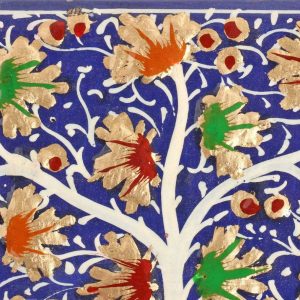 Antikcart Blue Chinar Artwork Handmade Paper Mache Gift Box
