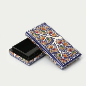 Antikcart Blue Chinar Motif Artwork Paper Mache Gift Box