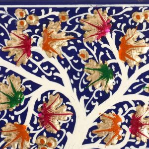 Antikcart Blue Chinar Motif Artwork Paper Mache Gift Box