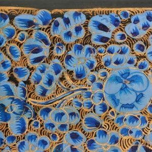 Antikcart Blue Floral Handmade Paper Mache Pencil Box