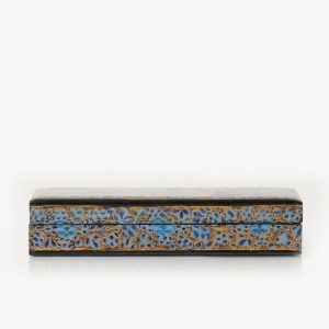 Antikcart Blue Floral Handmade Paper Mache Pencil Box