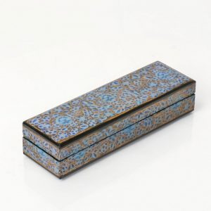 Antikcart Blue Floral Handmade Paper Mache Pencil Box
