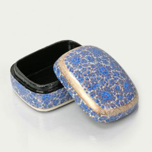 Antikcart Blue Floral Handmade Paper Mache Trinket Box