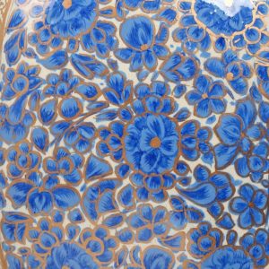 Antikcart Blue Floral Handmade Paper Mache Trinket Box