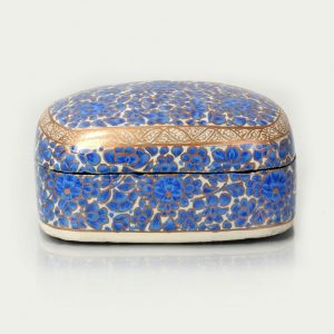 Antikcart Blue Floral Handmade Paper Mache Trinket Box