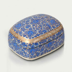 Antikcart Blue Floral Handmade Paper Mache Trinket Box