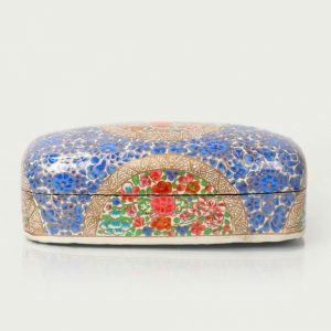 Antikcart Blue Floret Handmade Paper Mache Flat Box