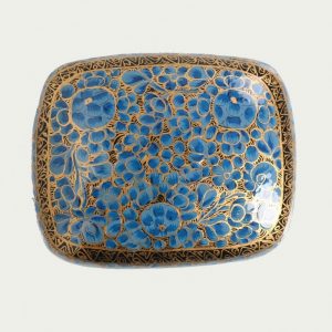 Antikcart Firozi Floral Artwork Handcrafted Paper Mache Trinket Box