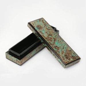 Antikcart Firozi Floral Artwork Papier Mache Pencil Box view