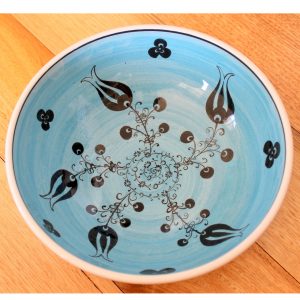 Antikcart Handmade Blue Mediterranean Ceramic Bowl - 20cm