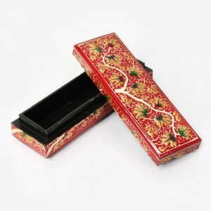 Antikcart Handmade Chinar Artwork Vine Paper Mache Pencil Box