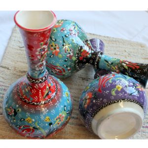 Antikcart Handmade Kabartma 'tear catcher' Ceramic Decor Vase group