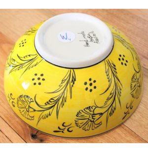 Antikcart Handmade Mediterranean Yellow Ceramic Bowl - 20cm