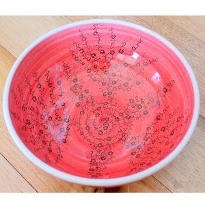 Handmade Red Ceramic Mediterranean Bowl - Antikcart Handmade Red Mediterranean Ceramic Bowl - 20cm