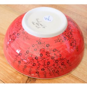 Antikcart Handmade Red Mediterranean Ceramic Bowl - 20cm