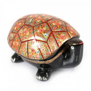 Antikcart Handmade Turtle Shaped Paper Mache Storage Box
