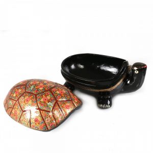 Antikcart Handmade Turtle Shaped Paper Mache Storage Box