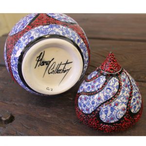 Antikcart Handpainted 'Bursa' Ceramic Swirled Vase - 40cm - full view